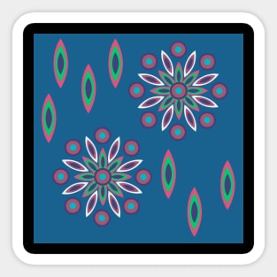 pattern with leaves and flowers paisley style Sticker